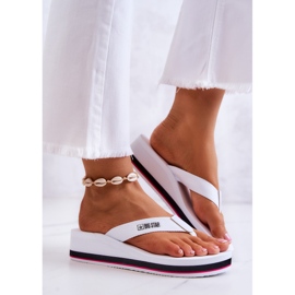 Ženske japanke na klin Big Star JJ274A333 Bijele bijela 2