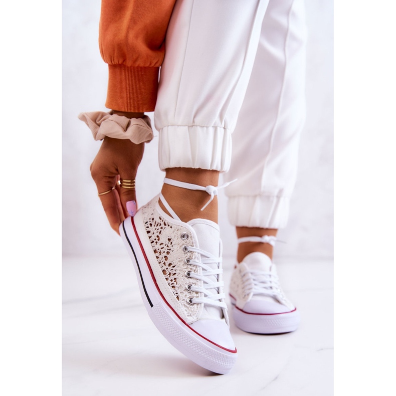 Ženske White Venture otvorene tenisice bijela 1