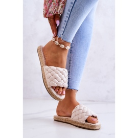 Kožne pletene papuče Big Star JJ274922 Bež 2