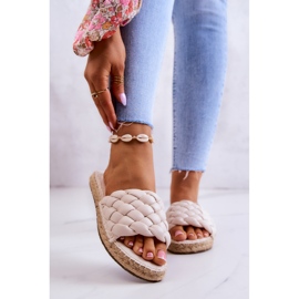 Kožne pletene papuče Big Star JJ274922 Bež 1