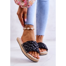 Kožne pletene papuče Big Star JJ274919 crne crna 1