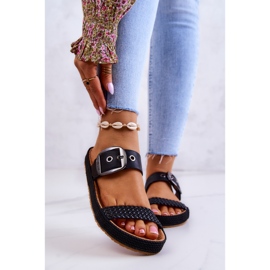 Modne papuče s kopčom Big Star JJ274730 Crna 2