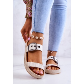 Modne papuče s kopčom Big Star JJ274729 Bijele bijela 1