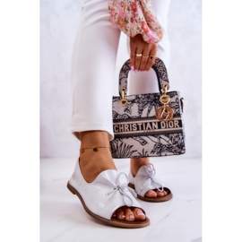 Kožne ženske balerinke Nicole 2660/005 bijelo-srebrne bijela 2