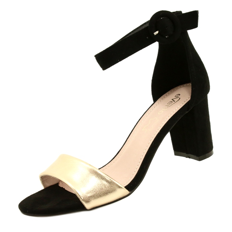 Crno-zlatne sandale na petu Evento 20SD98-1617 zlatna 3