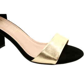 Crno-zlatne sandale na petu Evento 20SD98-1617 crna zlatni 5