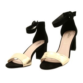 Crno-zlatne sandale na petu Evento 20SD98-1617 crna zlatni 2