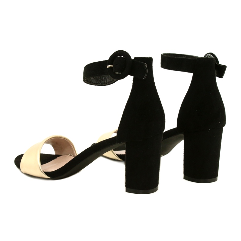 Crno-zlatne sandale na petu Evento 20SD98-1617 crna zlatni 4