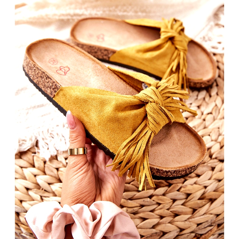 Žute japanke s plutenim potplatom i resama žuta boja 1