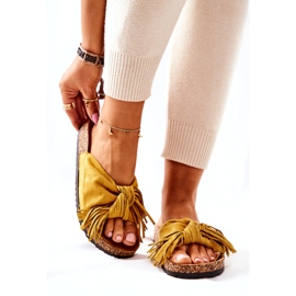 Žute japanke s plutenim potplatom i resama žuta boja 3