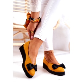 Suede balerinke na platformi Maciejka 05062-07 Žuta žuta boja 2