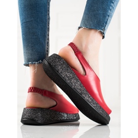 TRENDI Sandale na svjetlucavoj platformi crvena 1