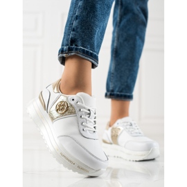 Filippo Modne kožne tenisice bijela zlatna 1