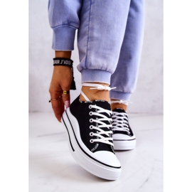 S.Barski Ženske crne menifee vezane tenisice crna 1