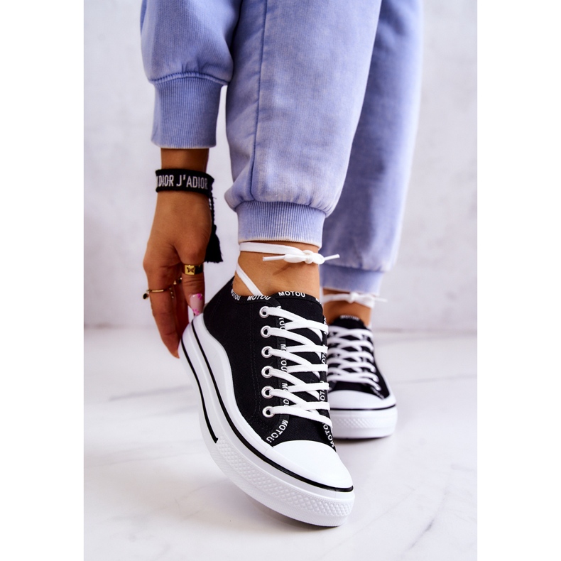 S.Barski Ženske crne menifee vezane tenisice crna 1