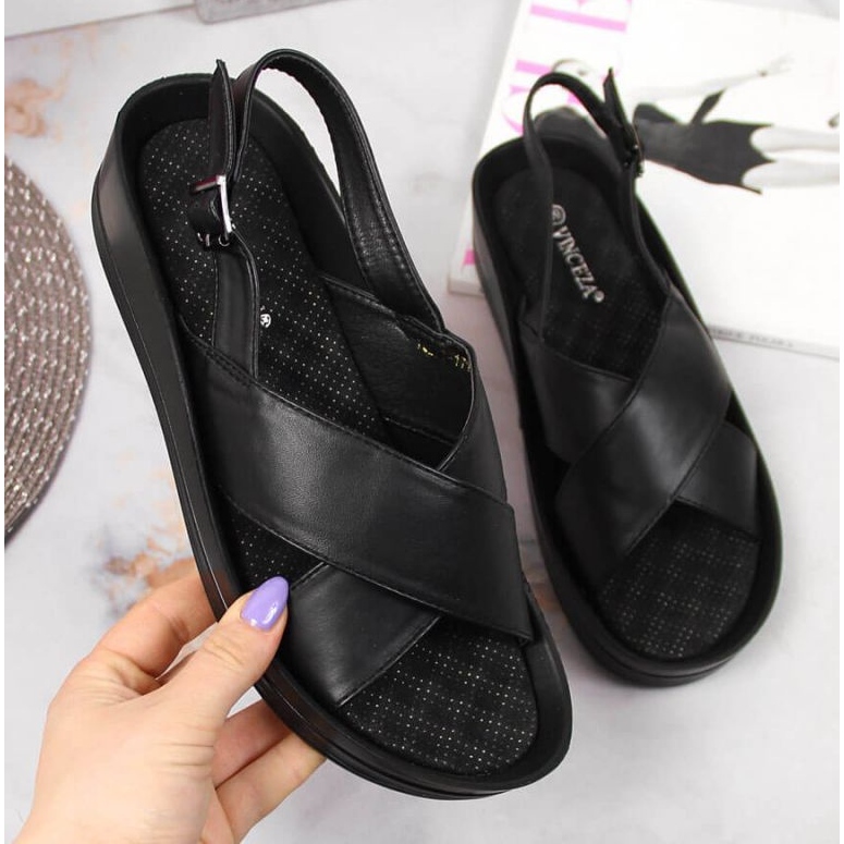 Crne Vinceza W JAN117A sandale na klin crno 1