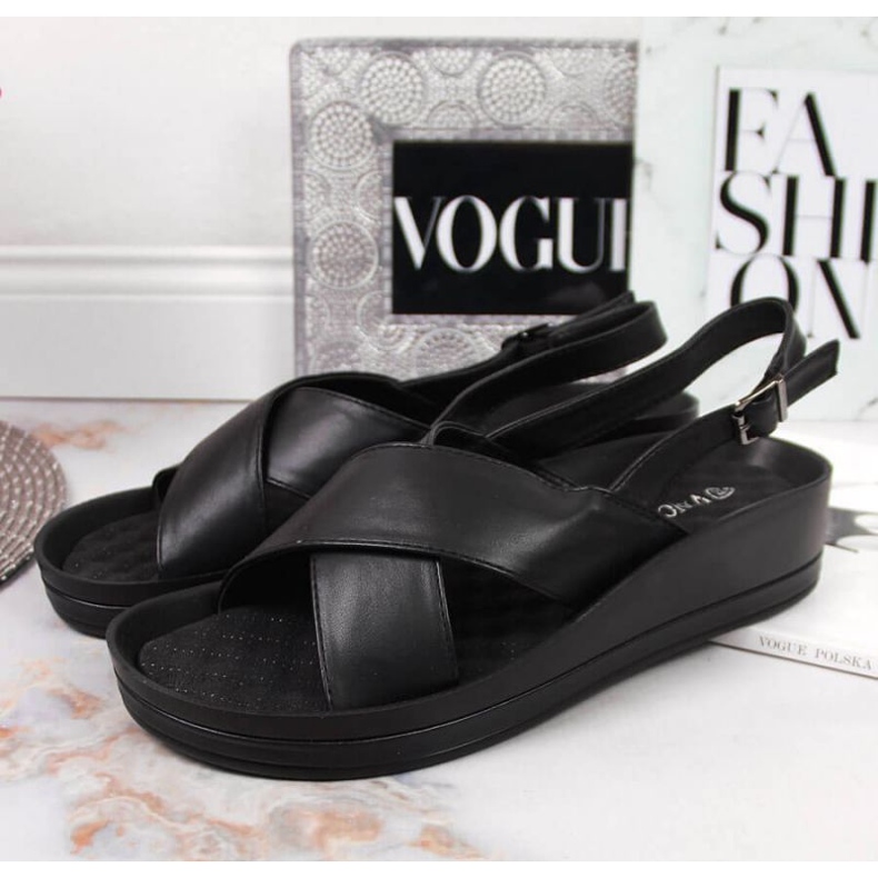 Crne Vinceza W JAN117A sandale na klin crna 2