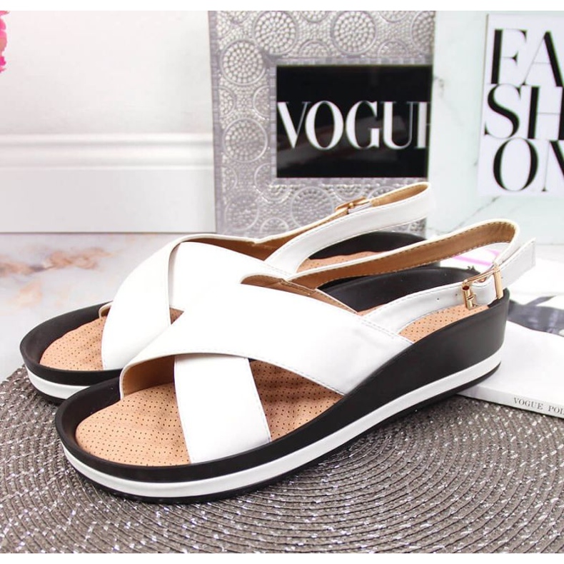 Sandale na klin Vinceza W JAN117B bijele bijela 2