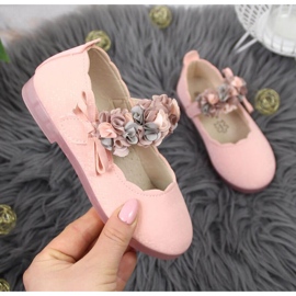 Velcro balerinke s cvijećem Vinceza Jr JAN99B roze ružičasta 1