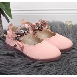 Velcro balerinke s cvijećem Vinceza Jr JAN99B roze ružičasta 2