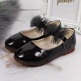 Velcro balerinke s mašnom Vinceza Jr JAN100A crne crna 2