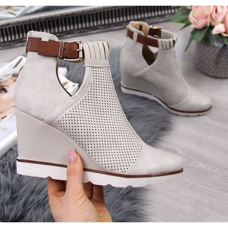 Ažur tenisice na klin Filippo W PAW117A bež 1