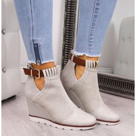 Ažur tenisice na klin Filippo W PAW117A bež 2