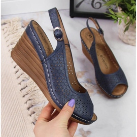 Sandale na klin eVento W EVE349A tamnoplave tamnoplava 1