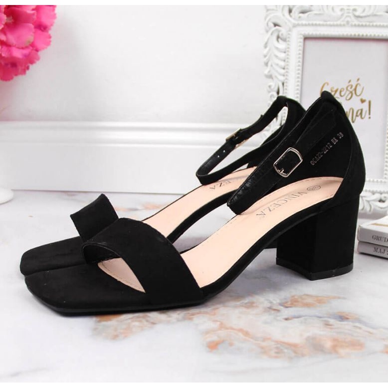 Crne sandale na post Vinceza W JAN107A crno 2