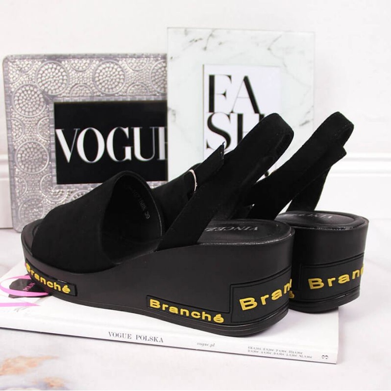 Crne Vinceza W JAN108A sandale na klin crna 2