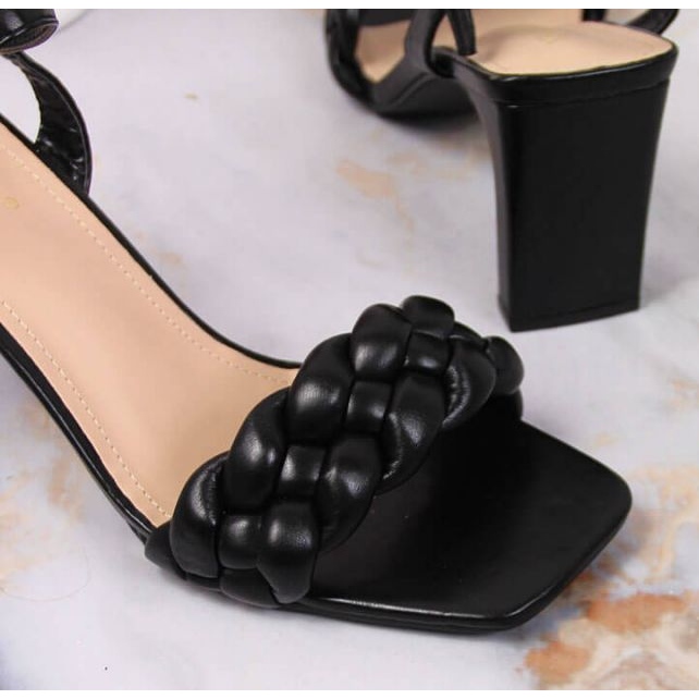 Crne sandale na visoku petu Vinceza W JAN114A crna 2