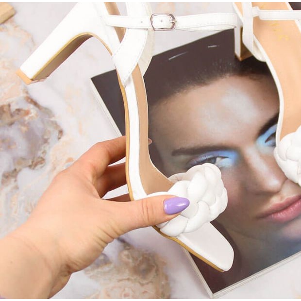 Sandale na visoku petu Vinceza W JAN114B bijele bijela 1