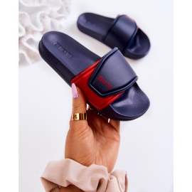 Lagane dječje papuče Big Star JJ374351 Navy Blue crvena mornarsko plava 2