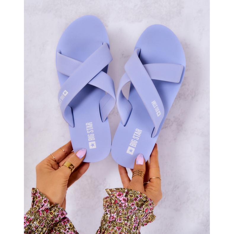 Ženske pjenaste papuče Big Star JJ274A521 Svijetlo plave plava 1