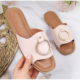 Papuče s ukrasom Potocki W WOL74B bež 1