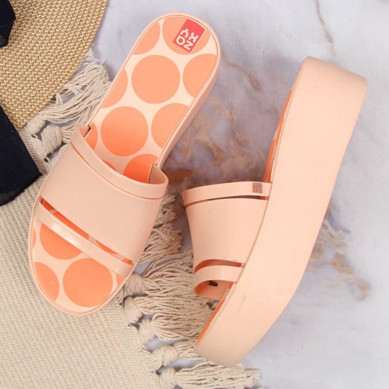 Gumene papuče na platformi Zaxy W INT1708A nude ružičasta 2