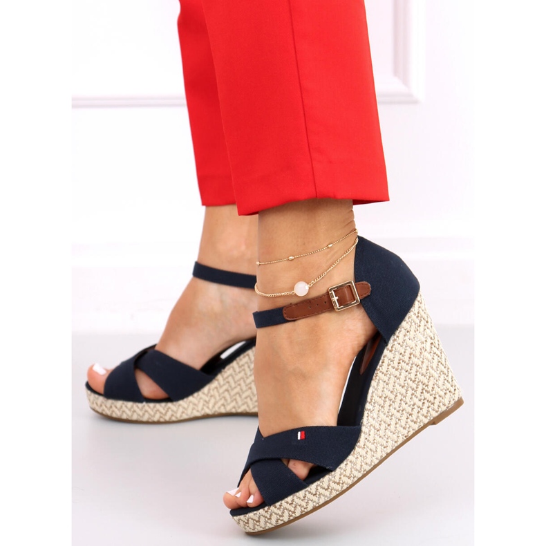 Sandale na klin Lamis Blue tamnoplava 2