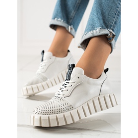 ARTIKER Bijele modne kožne cipele bijela 1