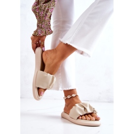 S.Barski Ženske klasične papuče bež feline 2