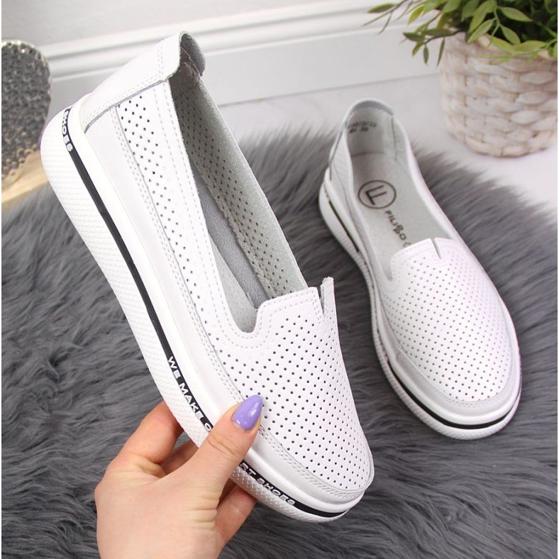 Kožne ažurne cipele Filippo W PAW342 bijele bijela 1