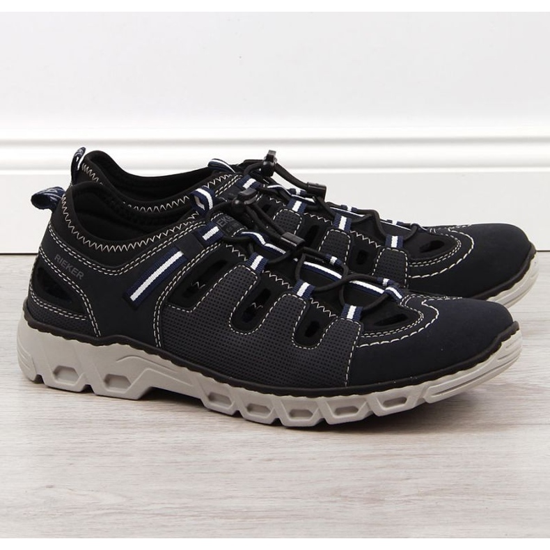 Kožne cipele Rieker M RKR510 tamnoplave plava 1