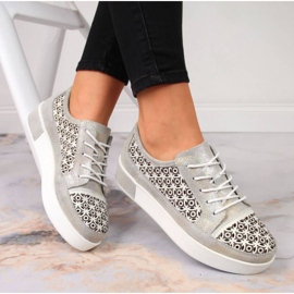 Kožne ažurne cipele Filippo W PAW326 zlatne zlatna 2