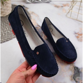 Suede kožne mokasinke Filippo W PAW201D tamnoplave tamnoplava 1