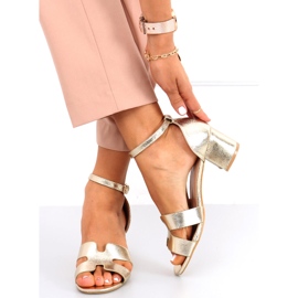 Nabila zlatne sandale na visoku petu zlatni 2