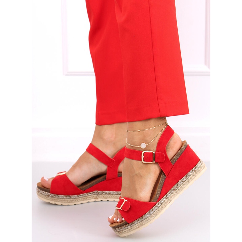 Espadrile na klin sandale Boseda Red crvena 1