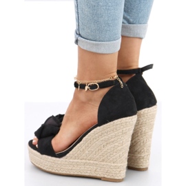Espadrile sandale na klin Aida crne crno 1
