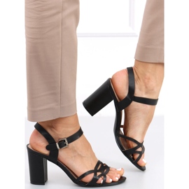 Rania Crne sandale na visoku petu crna 2