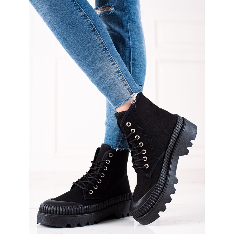 Melisa Modne tenisice na platformi crno 1