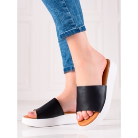 Encor Crne papuče na platformi crno 1