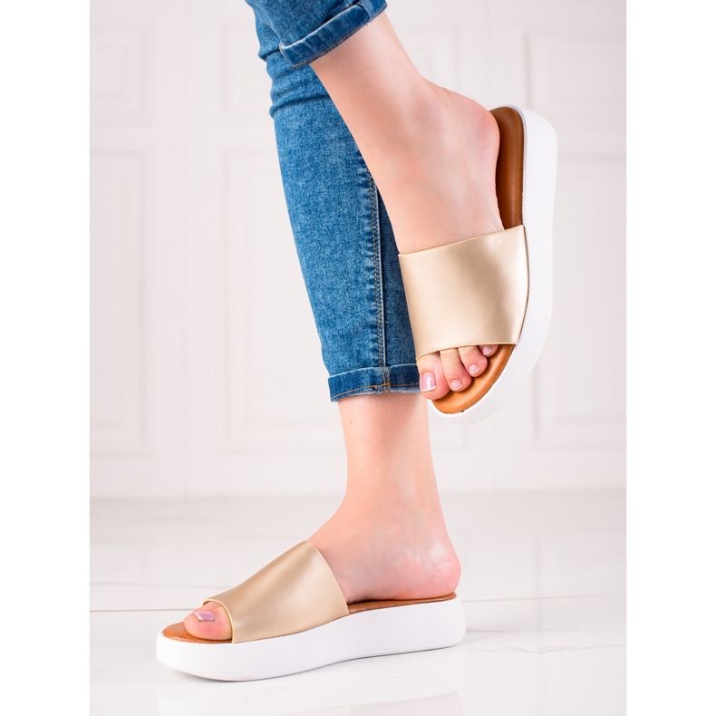 Encor Zlatne papuče na platformi zlatni 1